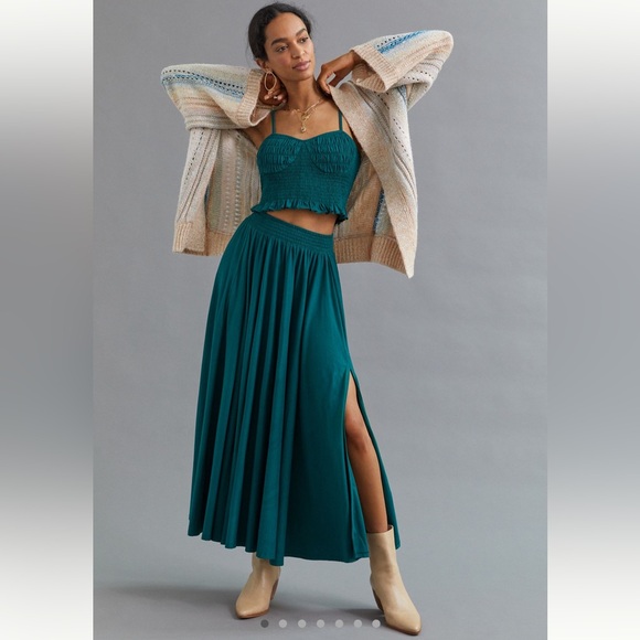 Anthropologie Dresses & Skirts - Anthropologie Teal Maxi Skirt and top set